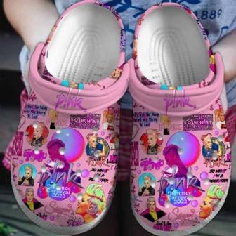 Pink Music Singer Crocs Crocband Clogs Shoes Comfortable For Men Women - Monsterry DE