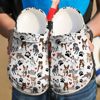 Pitbull Pattern Classic Clogs Shoes - Monsterry