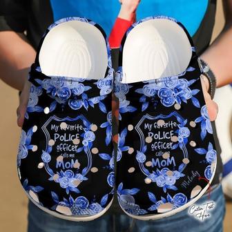 Police Officer Personalized Proud Mom Of A Classic Clogs Shoes - Monsterry