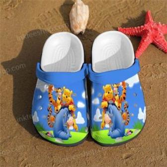 Pooh Bear And Friends Cartoon Crocs Crocband Shoes Clogs Custom Name For Men Women And Kids - Monsterry DE