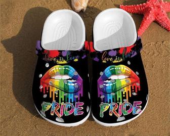 Pride Lips Love Is Lgbt Rainbow Clog Shoes - Monsterry DE