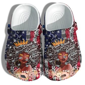 Proud Black Queen Sunflowers America Flag 4Th Of July Shoes Gift Women - Twinkle Flowers Leopard Girl America Flag Shoes Birthday Gift - Monsterry CA