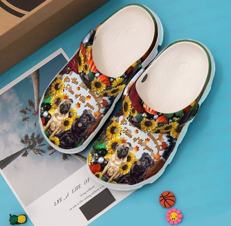 Pug Most Wonderful Time Classic Clogs Shoes - Monsterry