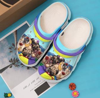 Pug Pugs On The Beach Classic Clogs Shoes - Monsterry CA
