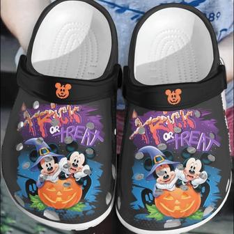 Pumpkin Trick Or Treat Mickey Mouse Couple Classic Clogs Shoes | Favorety CA