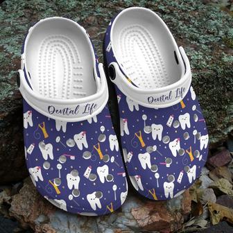 Purple Dental Life Shoes Customize Gift Daughter - Dentist Clogs Gift For Birthday - Dental-Life - Monsterry UK