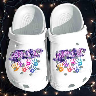 Purple Up Shoes - Military Child Awareness Sport Clogs Birthday Gift - Monsterry UK