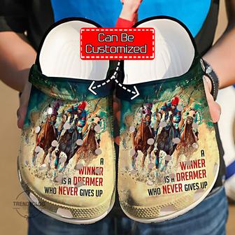 Racing Barrel Racing Never Give Up Clog Shoes - Monsterry