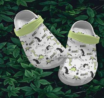 Roar Dinosaur Chibi Sketch Croc Shoes Gift Birthday Boy Girl- Dinosaur Breed Shoes Croc Clogs Gift Grandson - Monsterry UK