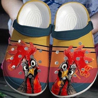 Rooster Peckers Chicken Retro Vintage Clog Shoes - Monsterry CA