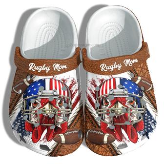 Rugby Chicken America Flag Croc Shoes Gift Men Women- Football Rugby Usa Flag 4Th Of July Shoes Customize - Monsterry UK