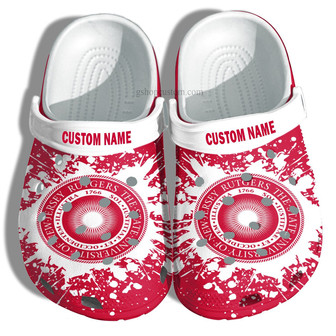 Rutgers University Graduation Gifts Clog Shoes Customize- Admission Gift Shoes - Monsterry