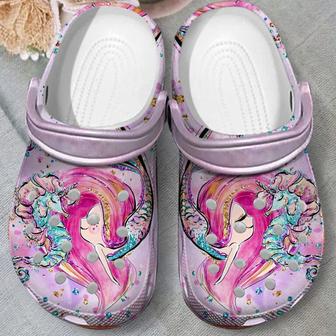 Sea Horse Mermaid Pinky Hippocampus Clogs Shoes - Ocean Beach Girl Mermaid Cute Shoes - Monsterry UK