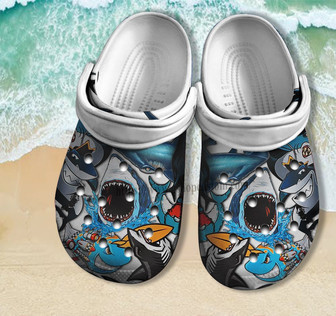 Shark Club Ocean Beach Shoes For Men Father Day Gift- Shark Lover Beach Summer Shoes Clog Clogs Customize - Monsterry