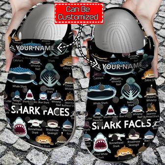 Shark Faces Pattern Custom Clog Shoes Shark - Monsterry AU