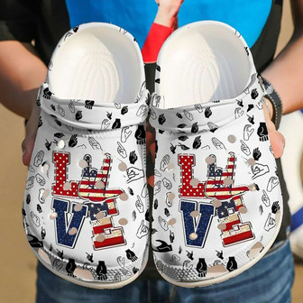 Sign Language I Love You America 4Th Of July Clogband Clogs - Monsterry