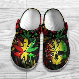 Skull Weed Cannabis Clog Shoesfor Men Women Marijuana 420 Weed Day Gifts Ht - Monsterry