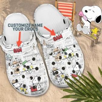 Snoopy Crocs Crocband Shoes Comfortable Clogs For Men Women New | Favorety