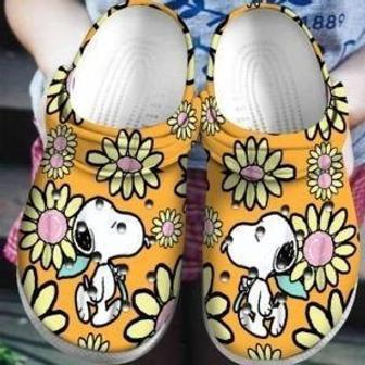 Snoopy Flower Crocs Clog Shoes | Favorety