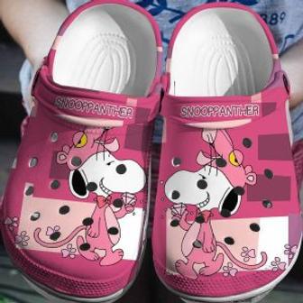 Snoopy X Pink Panther Crocs 3D Clog Shoes | Favorety