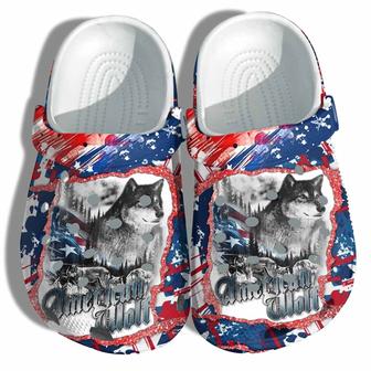 Snow Wolf 4Th Of July Shoes Gift Men - America Winter Wolf Forest Usa America Flag Shoes Birthday Day Gift - Monsterry CA