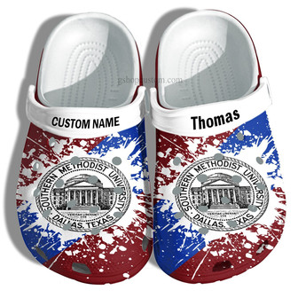 Southern Methodist University Graduation Gifts Clog Shoes Customize- Admission Gift Shoes - Monsterry