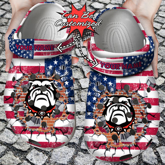 Sport Personalized Gbulldogs University American Flag New Clog Shoes - Monsterry
