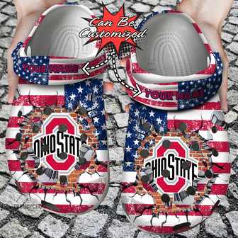 Sport Personalized Obuckeyes University American Flag New Clog Shoes - Monsterry