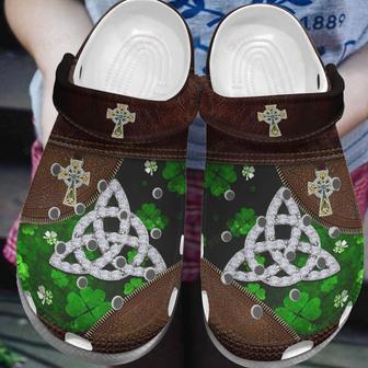 St Patricks Day Christian Cross Irish Shamrock Celtics Crocband Shoes | Favorety UK