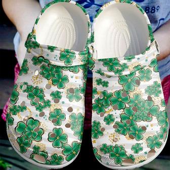 St Patricks Day Irish Gold Shamrocks Pattern Crocband Shoes - Monsterry AU