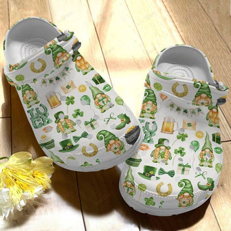 St Patricks Day Irish Luck Gnome Pattern Clogband Shoes - Monsterry