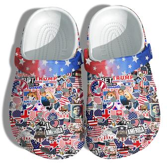 Sticker National Day 4Th Of July Shoes Gift Women - Classic Clogs Shoes - Monsterry AU