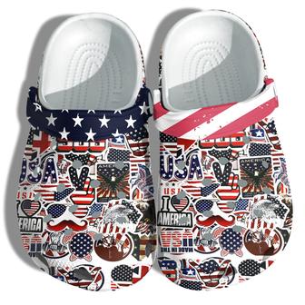 Sticker National Day Veterans 4Th Of July Shoes Gift Men Father Day - Strong Eagle Hawk Worker America Flag Shoes Gift Son - Monsterry AU