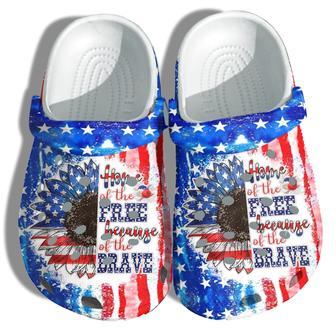Suhflower 4Th Of July Shoes Gift Women - Home Of The Free Because Of The Brave Twinkle America Flag Shoes Birthday Gift - Monsterry