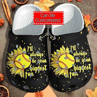Sunflower Baseball Ill Always Be Your Biggest Fan Clog Shoes Custom - Monsterry CA