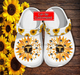 Sunflower Nurse Item Shoes Mother Day Gift Wife Grandma - Nurse Cna Medical Sunflower Shoes Clog Clogs Customize - Monsterry
