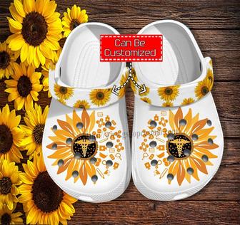 Sunflower Nurse Item Shoes Mother Day Gift Wife Grandma - Nurse Cna Medical Sunflower Shoes Croc Clogs Customize - Monsterry AU