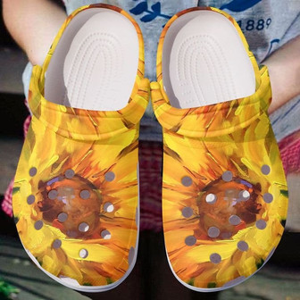 Sunflower Watercolor Clogs Shoes Gifts For Mothers Day - Monsterry