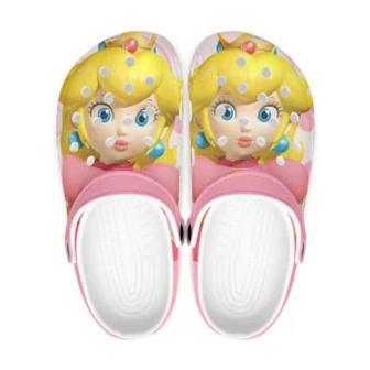 Super Mario Peach Game Crocs Crocband Shoes Clogs Custom Name For Men Women And Kids | Favorety AU