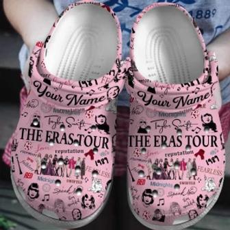 Taylor Swift The Eras Tour Pink Clogs Crocs Shoes Crocband Comfortable For Men Women | Favorety UK