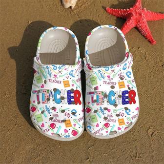 Teacher Love Life Pattern Crocband Clog Shoes For Men Women - Monsterry UK