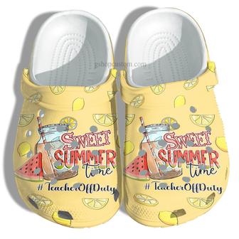 Teacher Off Duty Summer Croc Shoes Gift Women- Lemon Watermelon Shoes Customize - Monsterry CA