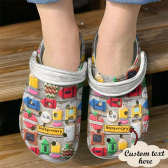 Teacher Personalized Name 3D Cookies Clogband Clog Shoes For Men Women - Monsterry