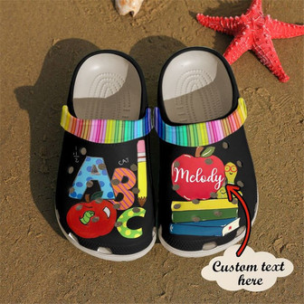 Teacher Personalized Name Abc Clogband Clog Shoes For Men Women - Monsterry