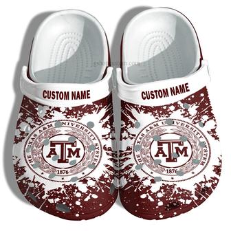 Texas Am University Graduation Gifts Croc Shoes Customize- Admission Gift Shoes For Men Women - Monsterry