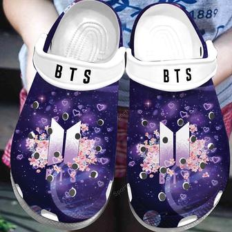 The Road Is Full Of Flowers Purple Clog Shoes - Monsterry AU