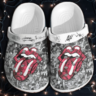 The Rollings Stones Rock Band Clog Clogs Clogband Shoes Comfortable For Men Women - Monsterry