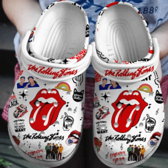The Rollings Stones Rock Band Crocs Comfortable Crocband Clogs Shoes For Men Women - Monsterry