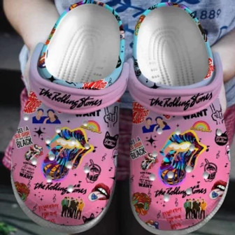 The Rollings Stones Rock Band Crocs Shoes Comfortable Crocband Clogs For Men Women - Monsterry
