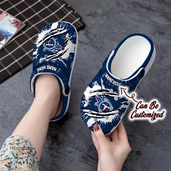 Titans Personalized Ttitans Football Ripped Claw Clog Shoes - Monsterry